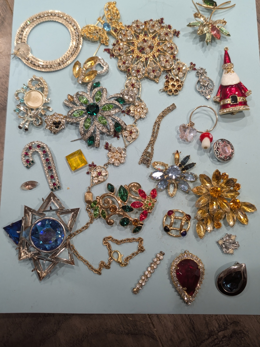 Broken And Scrap Rhinestone Jewelry Lot
